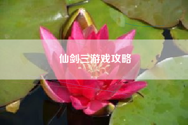 仙剑三游戏攻略