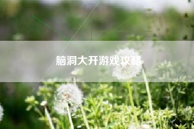 脑洞大开游戏攻略