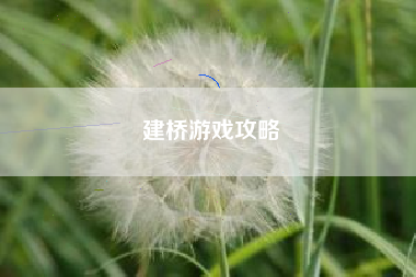 建桥游戏攻略